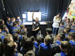 Martin demonstrates the working of our marionettes.
